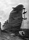 406x560, 59kb - Корпус линейного крейсера "Наварин" на стапеле перед спуском на воду.